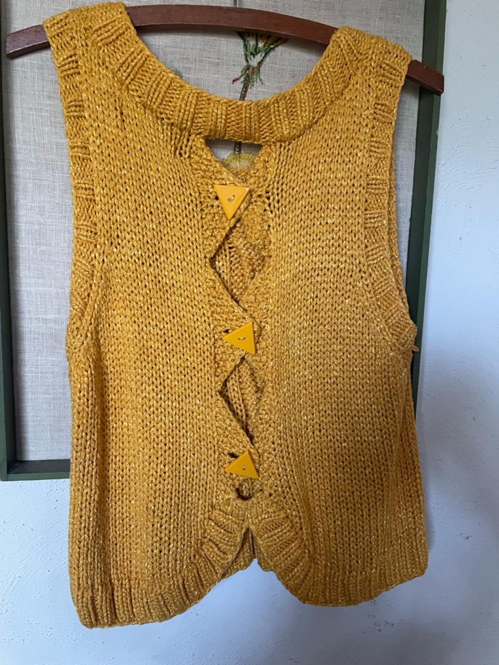Vintage Silk knit Mustard Sleeveless top